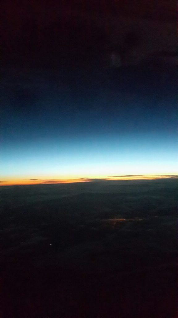 a picture taken from the inside of a plane