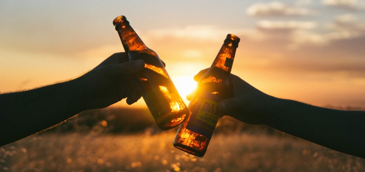 Beer at sunset