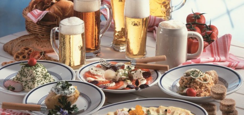 a bavarian meal in the evening