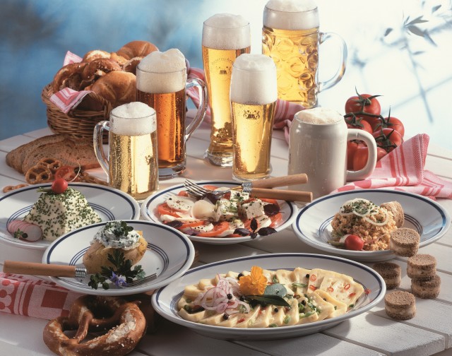 a bavarian meal in the evening