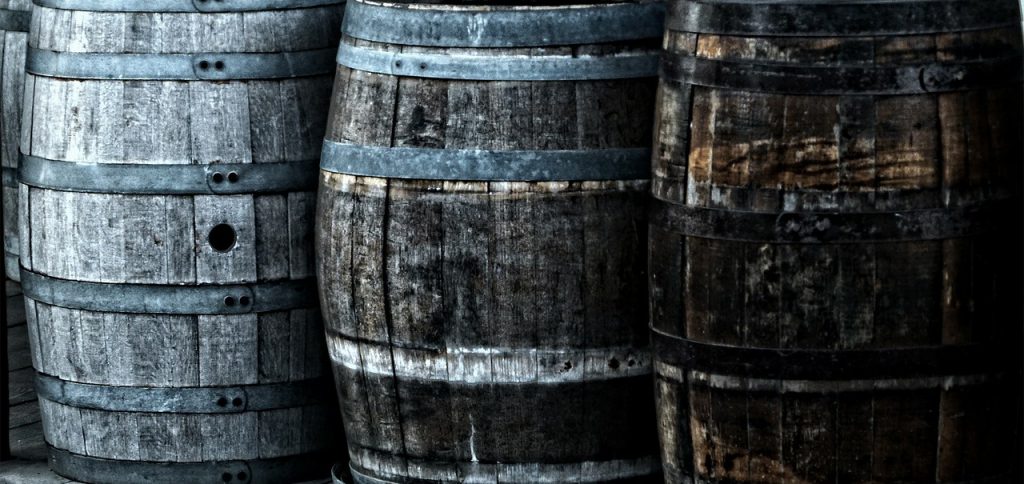 Craft beers from wooden barrels