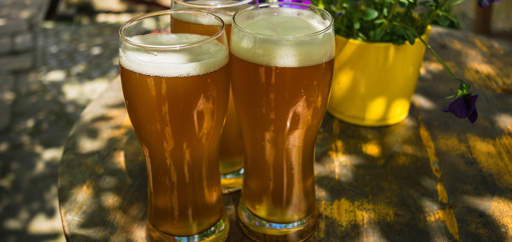 Three glasses of beer