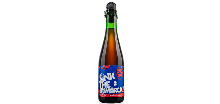 A bottle of a strong beer called Sink The Bismarck