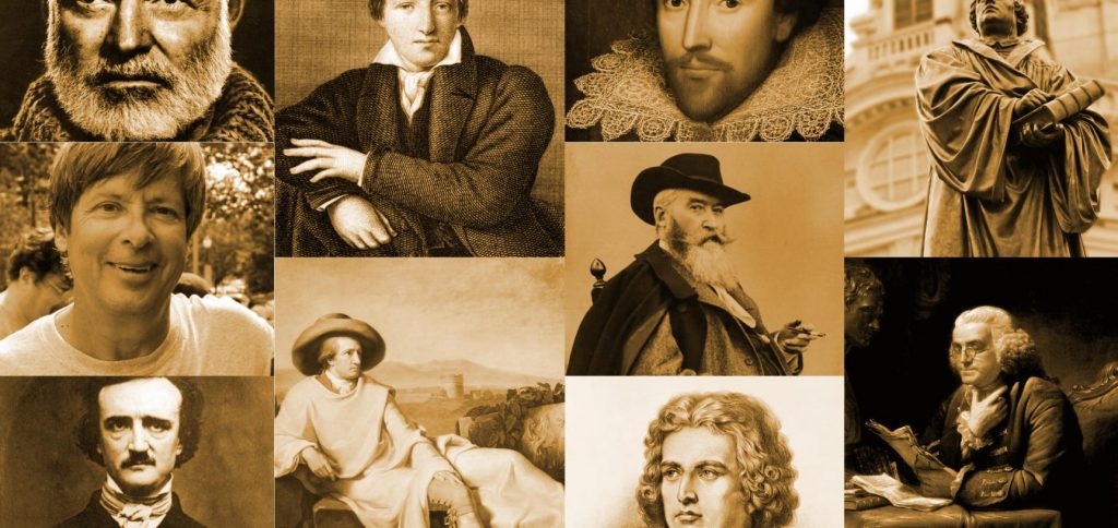 A collage of poets and thinkers