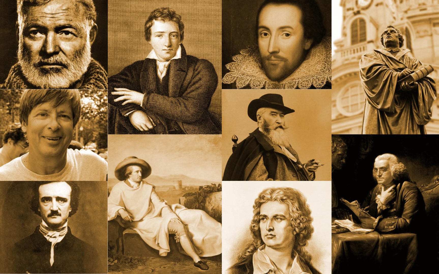 A collage of poets and thinkers