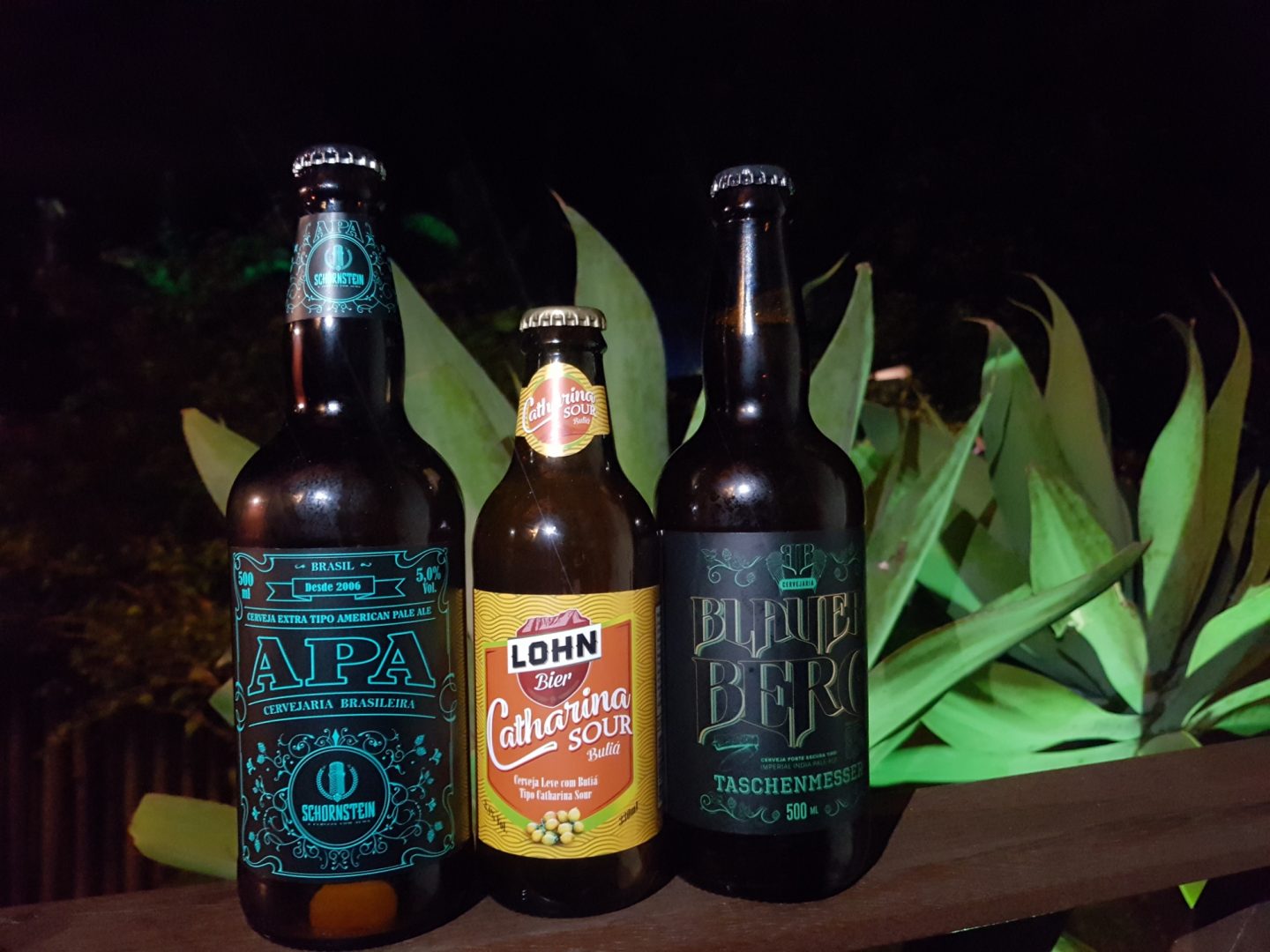 Three bottles of Brazilian beer